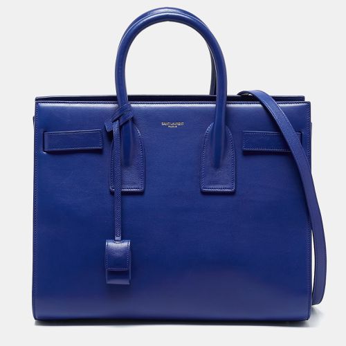 Saint Laurent Blue Leather Small Classic Sac De Jour Tote - Saint Laurent Paris - Modalova