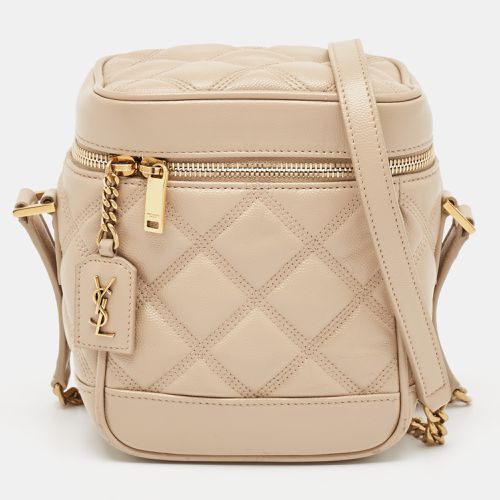 Saint Laurent Beige Quilted Leather Vanity Shoulder Bag - Saint Laurent Paris - Modalova