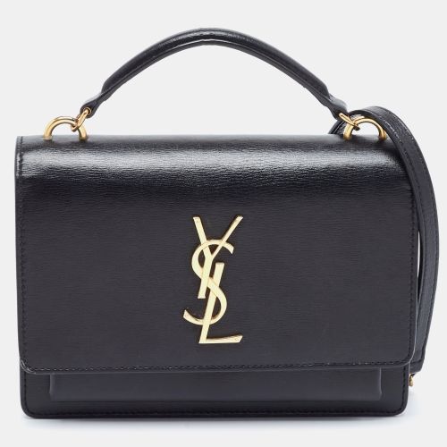 Saint Laurent Black Leather Small Sunset Top Handle Bag - Saint Laurent Paris - Modalova