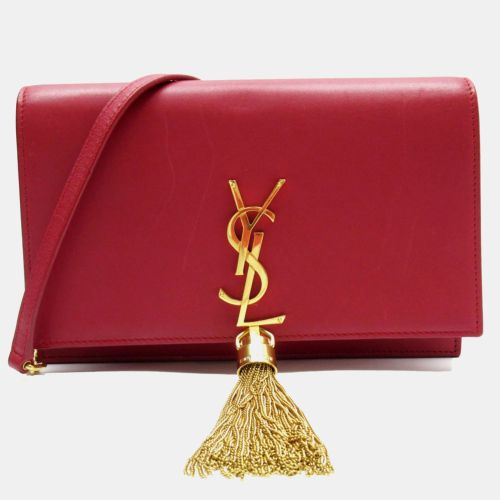 Saint Laurent Red Leather Chain Wallet Shoulder Bag - Saint Laurent Paris - Modalova