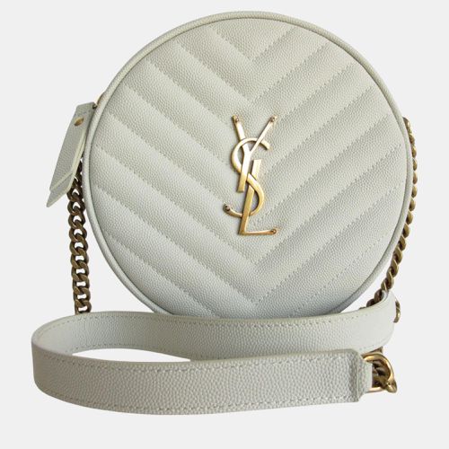 Saint Laurent Shoulder Bag Leather Ivory Gold - Saint Laurent Paris - Modalova