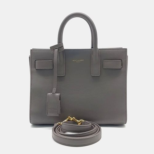 Saint Laurent Paris Grey Leather Shark Dejour Nano Bag - Saint Laurent Paris - Modalova