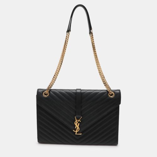 Saint Laurent Chevron Leather Large Monogram Envelope Shoulder Bag - Saint Laurent Paris - Modalova