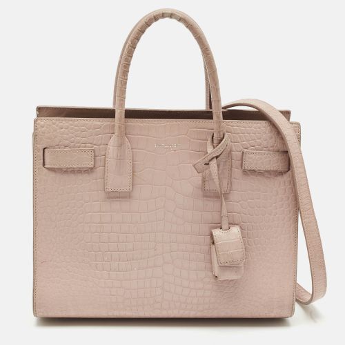 Saint Laurent Old Rose Croc Embossed Leather Baby Classic Sac De Jour Tote - Saint Laurent Paris - Modalova