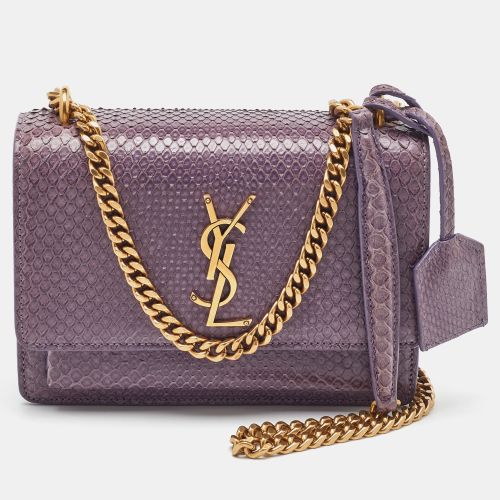 Saint Laurent Purple Python Small Sunset Chain Shoulder Bag - Saint Laurent Paris - Modalova