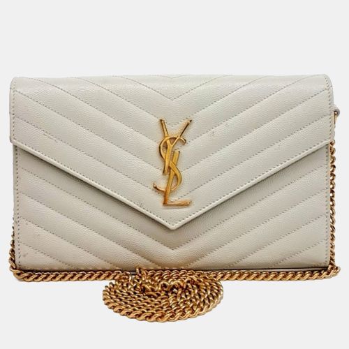 Leather Monogram Chain Crossbody Bag - Saint Laurent Paris - Modalova