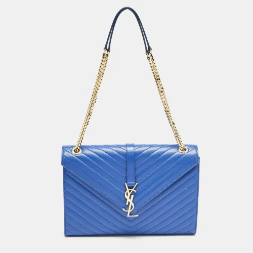 Saint Laurent Chevron Leather Large Monogram Envelope Shoulder Bag - Saint Laurent Paris - Modalova
