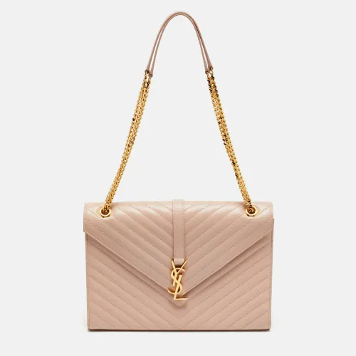 Saint Laurent Chevron Leather Large Monogram Envelope Shoulder Bag - Saint Laurent Paris - Modalova