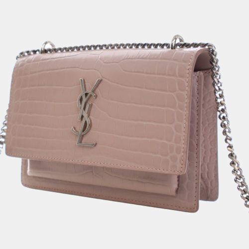 Saint Laurent Sunset Mini Crocodile Embossed Leather Shoulder Bag - Saint Laurent Paris - Modalova