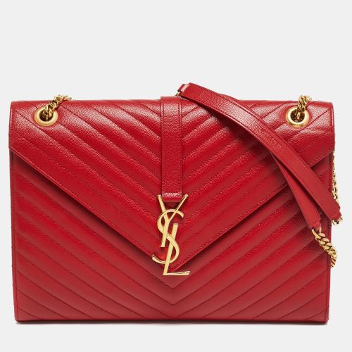 Saint Laurent Monogram Envelope Large Matelassé Leather Shoulder Bag - Saint Laurent Paris - Modalova
