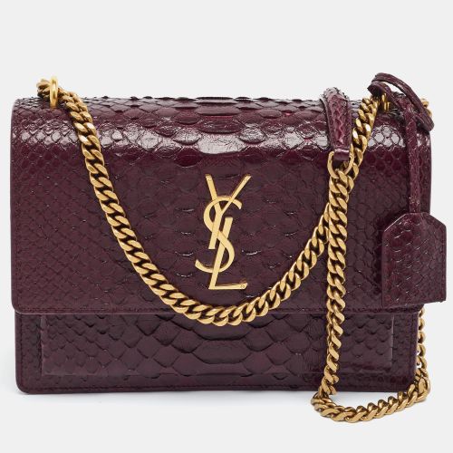 Saint Laurent Sunset Medium Python Embossed Leather Shoulder Bag - Saint Laurent Paris - Modalova