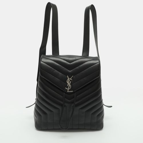 Saint Laurent Loulou Medium Leather Drawstring Backpack - Saint Laurent Paris - Modalova