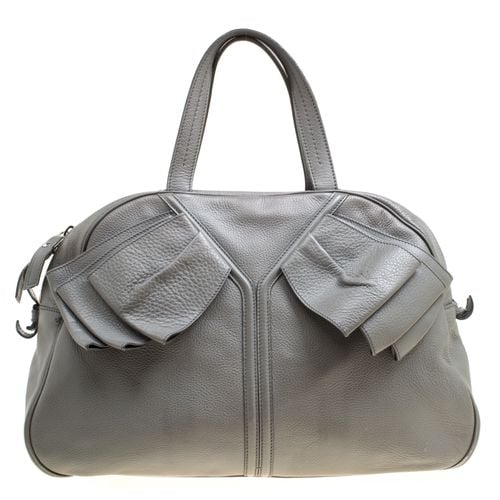 Yves Saint Laurent Grey Leather Large Obi Bowler Bag - Yves Saint Laurent - Modalova