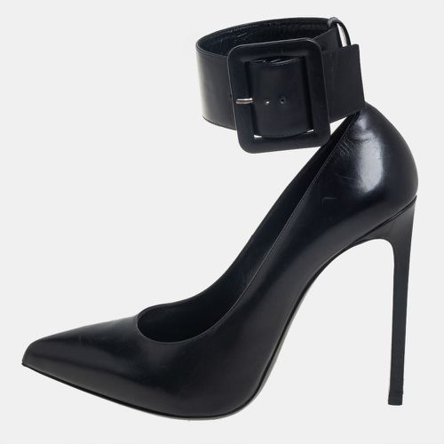 Saint Laurent Black Leather Escarpin Ankle Cuff Pumps Size 39 - Saint Laurent Paris - Modalova