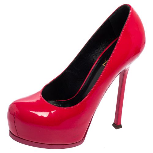 Saint Laurent Magenta Patent Leather Tribtoo Platform Pumps Size 38.5 - Saint Laurent Paris - Modalova