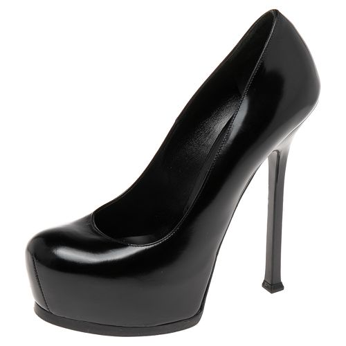 Saint Laurent Black Leather Tribtoo Platform Pumps Size 38.5 - Saint Laurent Paris - Modalova