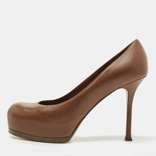 Saint Laurent Brown Leather Tribtoo Pumps Size 39 - Saint Laurent Paris - Modalova