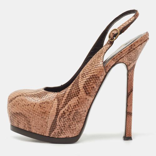 Saint Laurent Brown Snakeskin Leather Tribtoo Pumps Size 35 - Saint Laurent Paris - Modalova