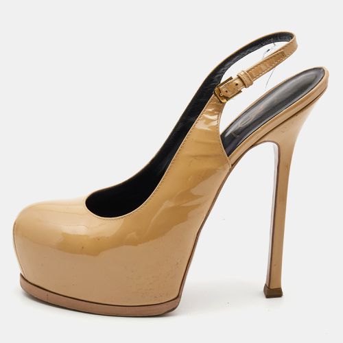 Yves Saint Laurent Beige Patent Tribtoo Slingback Pumps Size 39 - Saint Laurent Paris - Modalova