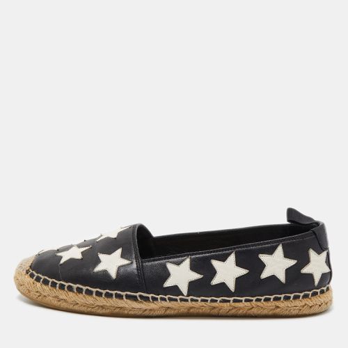 Saint Laurent Black/White Leather Star Embellished Espadrille Flats Size 36 - Saint Laurent Paris - Modalova