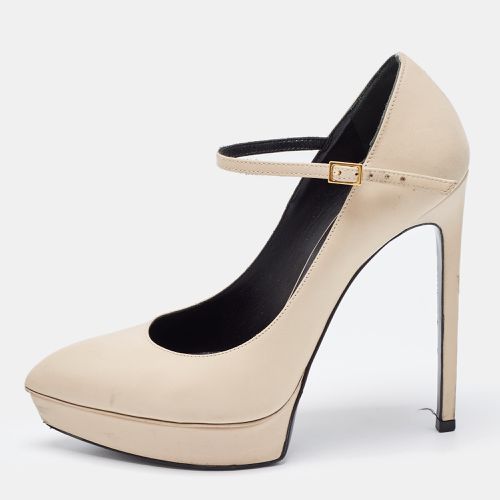 Saint Laurent Beige Leather Janis Mary Jane Pumps Size 37.5 - Saint Laurent Paris - Modalova