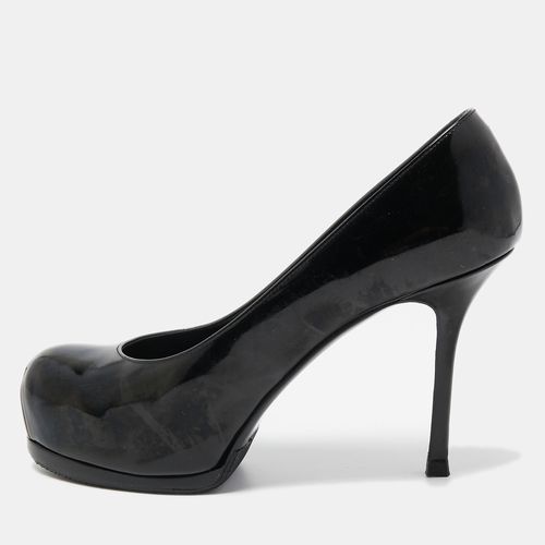 Saint Laurent Black Patent Leather Tribtoo Platform Pumps Size 37.5 - Saint Laurent Paris - Modalova