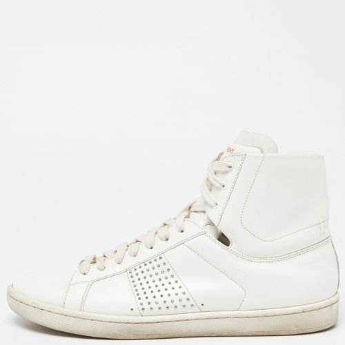 Saint Laurent White Leather Wolly High Top Sneakers Size 40 - Saint Laurent Paris - Modalova