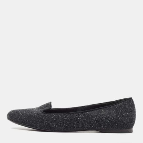 Saint Laurent Black Glitter Suede Ballet Flats Size 37.5 - Saint Laurent Paris - Modalova