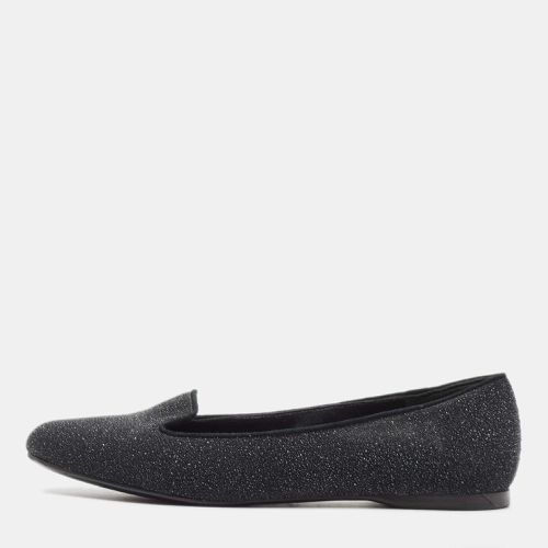 Yves Saint Laurent Black Glitter Suede Ballet Flats Size 37.5 - Saint Laurent Paris - Modalova