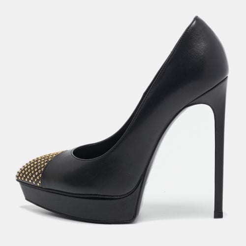 Saint Laurent Black Leather Studded Platform Pumps Size 36 - Saint Laurent Paris - Modalova