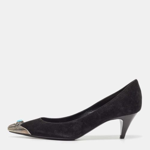 Saint Laurent Black Suede Pointed Toe Pumps Size 37 - Saint Laurent Paris - Modalova