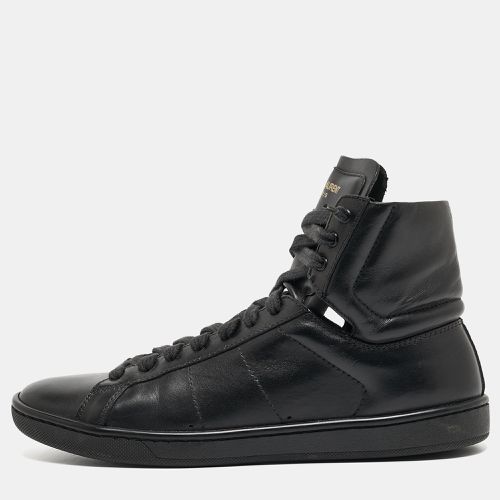 Saint Laurent Black Leather High Top Sneakers Size 37 - Saint Laurent Paris - Modalova