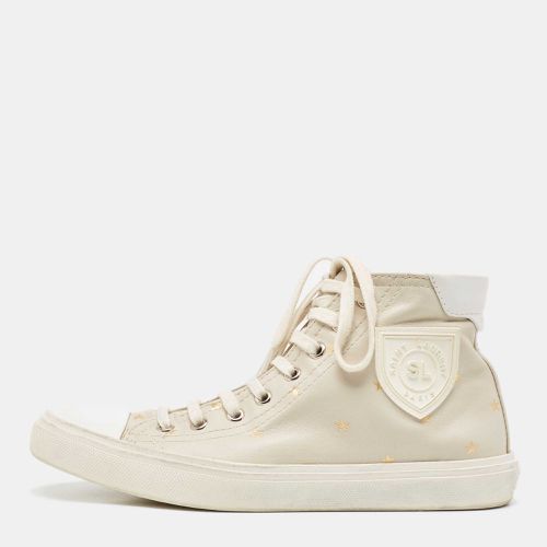 Saint Laurent Grey/White Leather Bedford Star Print High Top Sneakers Size 36 - Saint Laurent Paris - Modalova