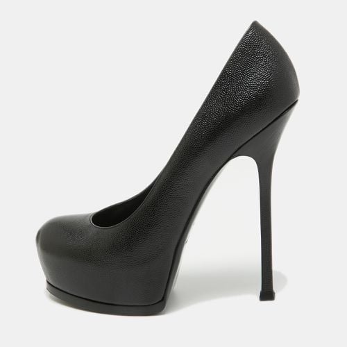 Saint Laurent Black Texture Leather Tribtoo Pumps Size 41 - Saint Laurent Paris - Modalova