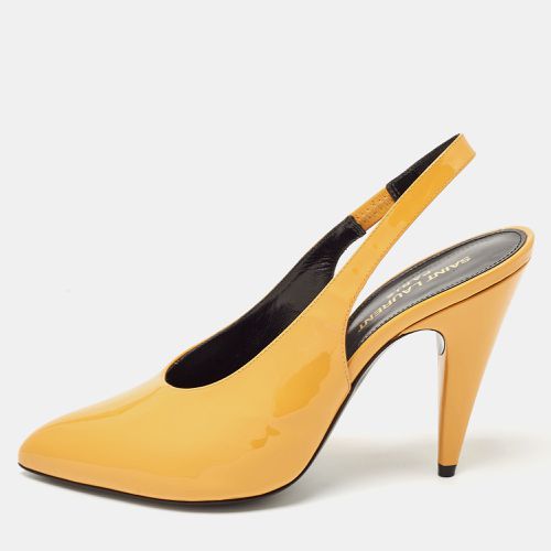 Saint Laurent Yellow Patent Leather Slingback Pumps Size 38 - Saint Laurent Paris - Modalova