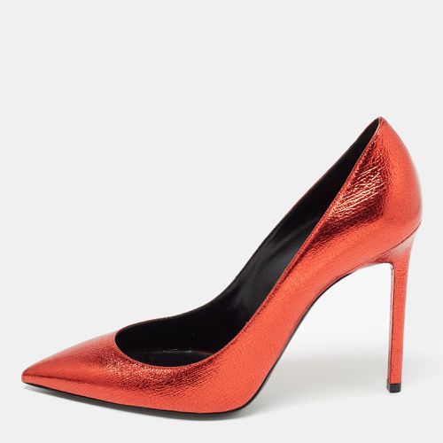 Saint Laurent Red Textured Leather Anja Pumps Size 39 - Saint Laurent Paris - Modalova