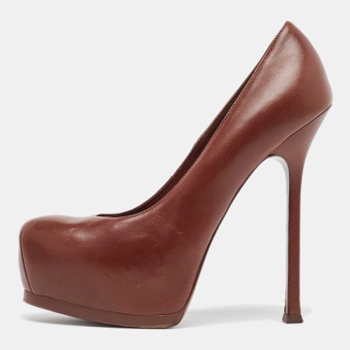 Saint Laurent Brown Leather Tribtoo Pumps Size 38 - Saint Laurent Paris - Modalova