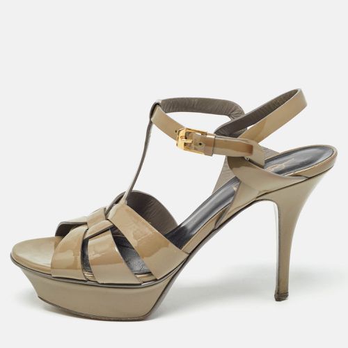 Saint Laurent Patent Tribute Ankle Strap Sandals Size 37.5 - Saint Laurent Paris - Modalova