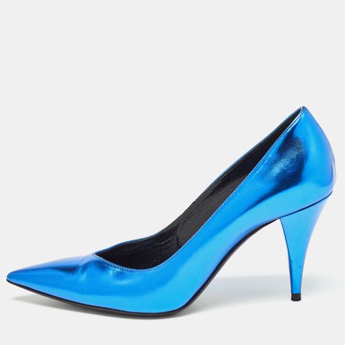 Saint Laurent Blue Leather Pointed Toe Pumps Size 36.5 - Saint Laurent Paris - Modalova