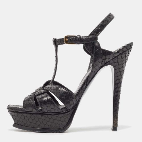 Saint Laurent Black Python Tribute Sandals Size 40 - Saint Laurent Paris - Modalova