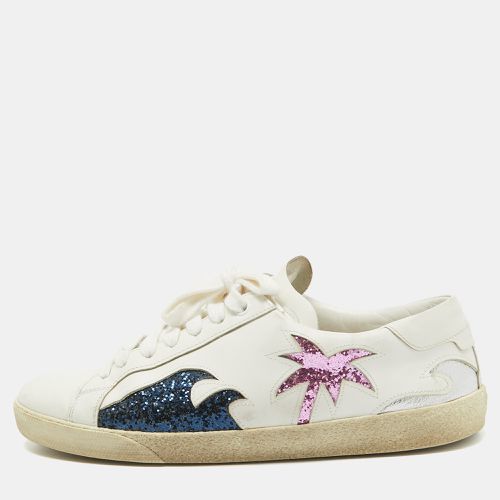 Saint Laurent White Leather Court Classic Sneakers Size 37 - Saint Laurent Paris - Modalova