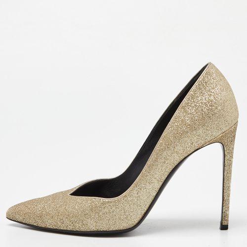 Saint Laurent Gold Glitter Pointed Toe Pumps Size 40 - Saint Laurent Paris - Modalova