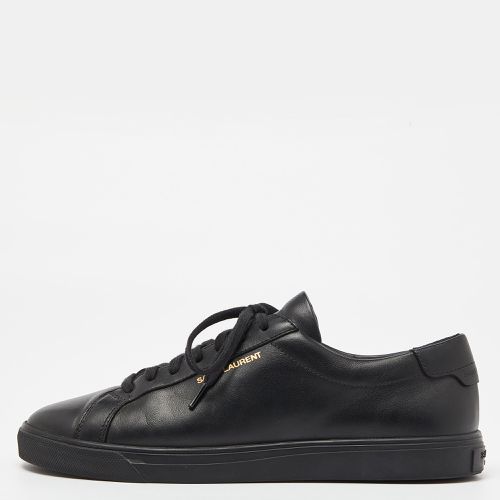 Saint Laurent Black Leather Andy Low Top Sneakers Size 39.5 - Saint Laurent Paris - Modalova