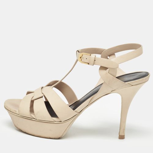 Saint Laurent Beige Leather Tribute Sandals Size 36.5 - Saint Laurent Paris - Modalova