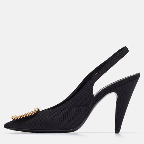 Saint Laurent Black Grosgrain St Sulpice Slingback Pumps Size 38.5 - Saint Laurent Paris - Modalova