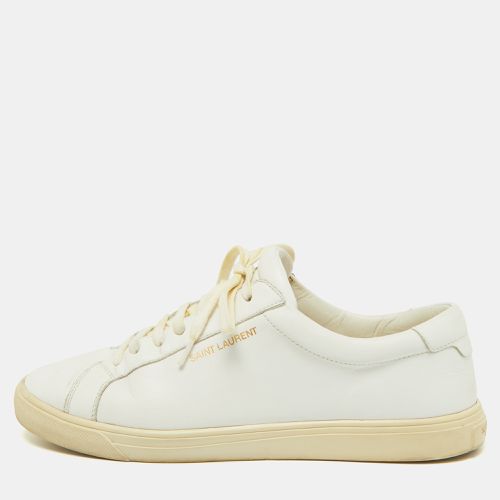 Saint Laurent Paris White Leather Court Classic Low Top Sneakers Size 38.5 - Saint Laurent Paris - Modalova