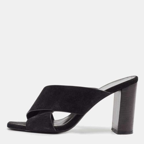 Saint Laurent Black Suede Loulou Slide Sandals Size 37.5 - Saint Laurent Paris - Modalova