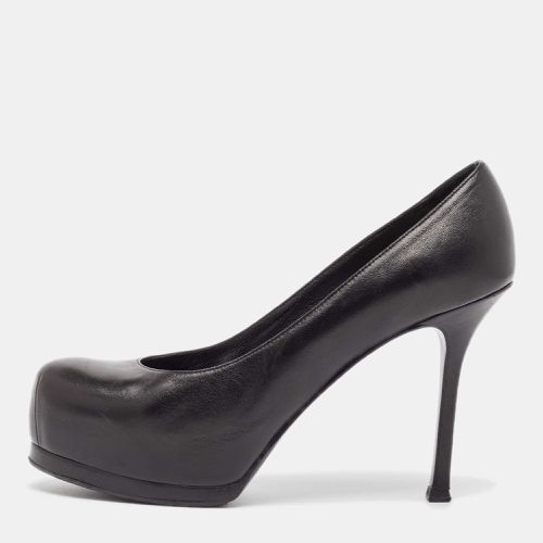 Saint Laurent Black Leather Tribtoo Platform Pumps Size 37.5 - Saint Laurent Paris - Modalova