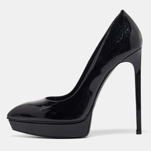 Saint Laurent Black Patent Leather Janis Platform Pumps 40 - Saint Laurent Paris - Modalova