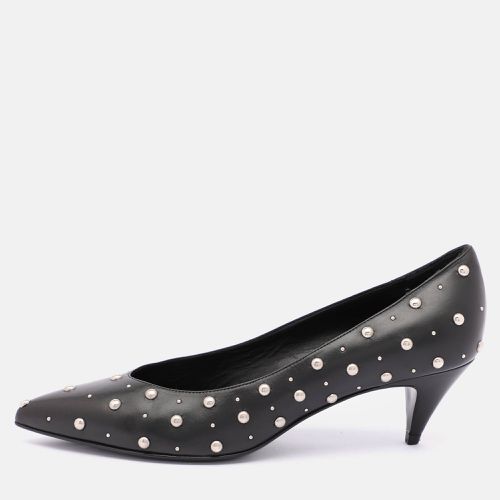 Saint Laurent Black Leather Embellished Pointed Toe Pumps Size 37 - Saint Laurent Paris - Modalova